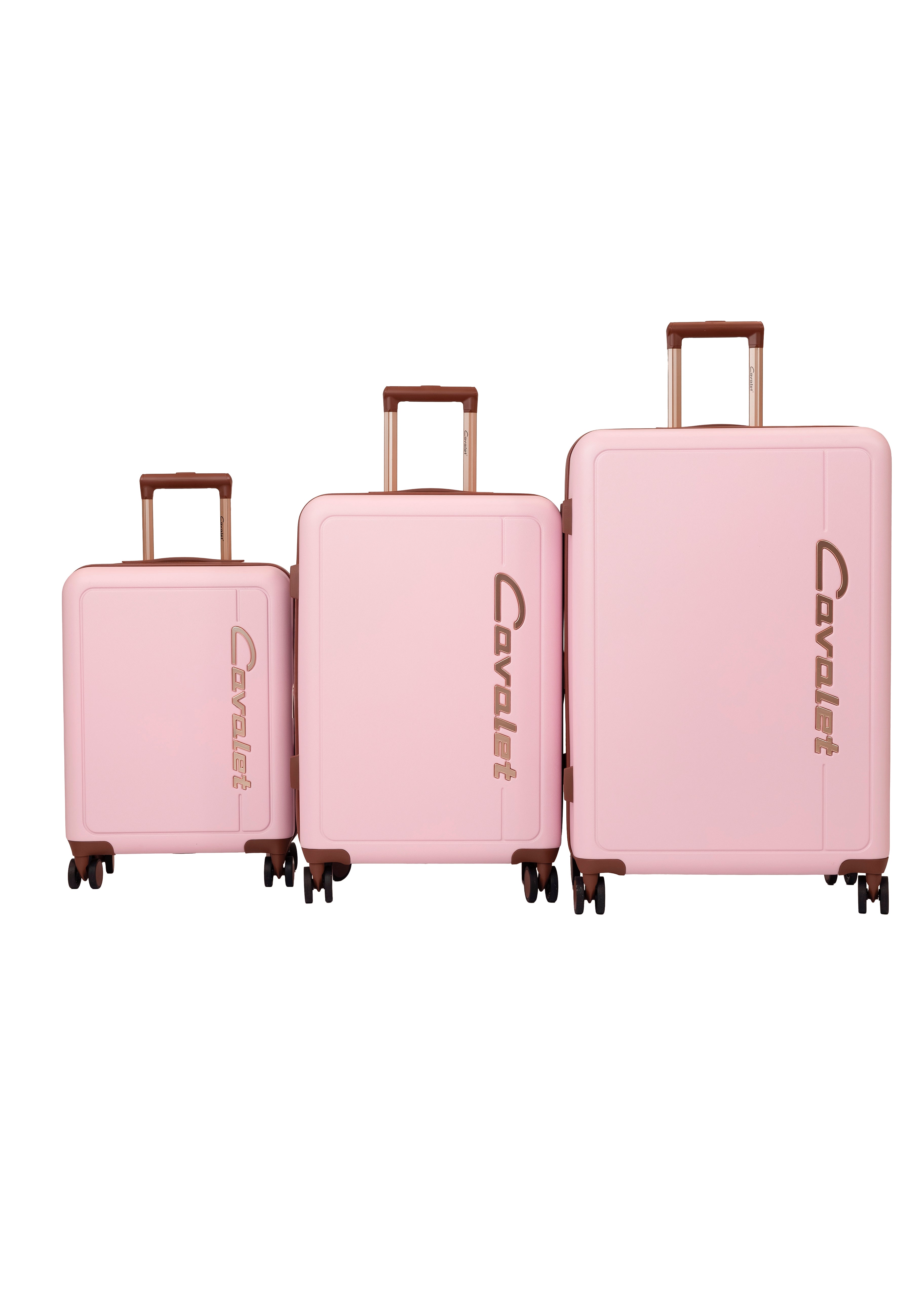 Cavalet Viken small, medium och large i färgen light-pink – hårdskalväska med fyra hjul och teleskophandtag