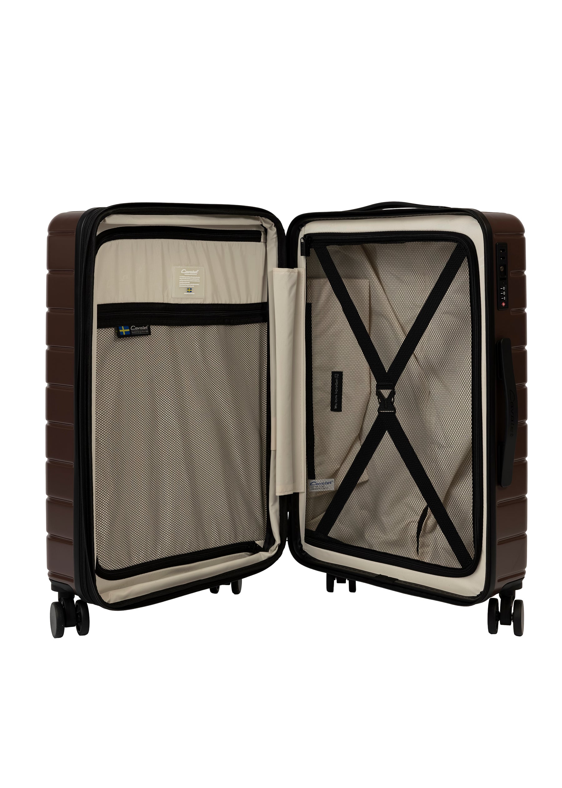 Cavalet Brantevik resväska i färgen brown – hårdskal väska med fyra hjul och teleskophandtag