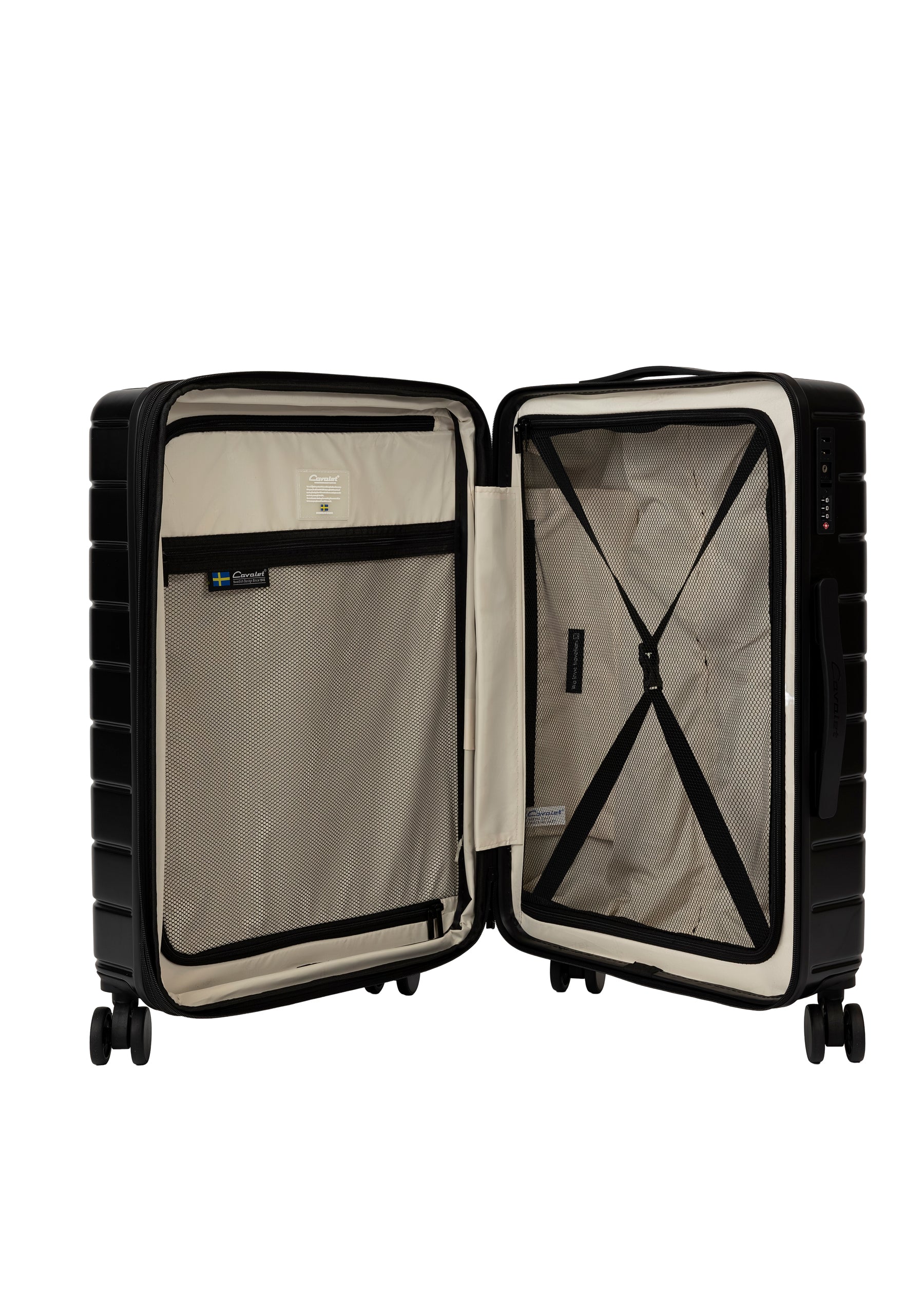Cavalet Brantevik resväska i färgen black – hårdskal väska med fyra hjul och teleskophandtag